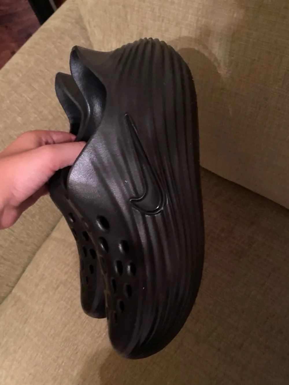 Nike Black Slide Sandals with Textured Soles